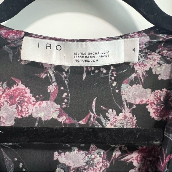 IRO Vulca Blouse in Black & Burgundy in Excellent Pre Loved Condition - Picture 9 of 11